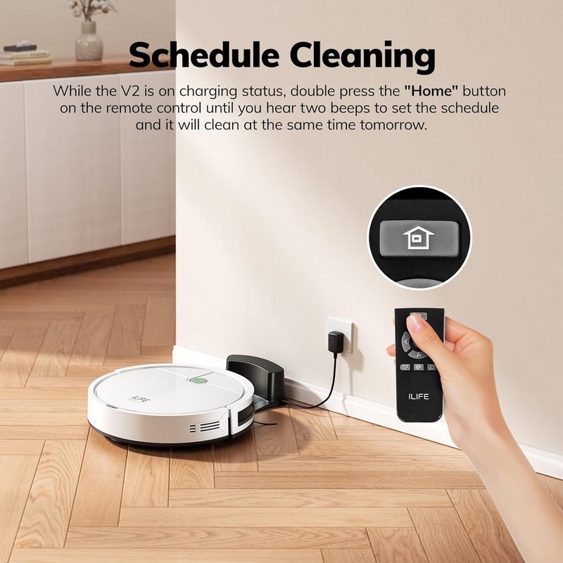 iLife V2 Robot Vacuum Cleaner, Tangle-Free Suction, 120 Mins Runtime, Slim, Self-Charging Robotic Vacuum Cleaner, Ideal for Pet Hair and Hard Floors - Image 3